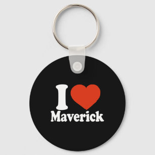 Llavero Amo a Maverick, me encanta Maverick, corazón rojo