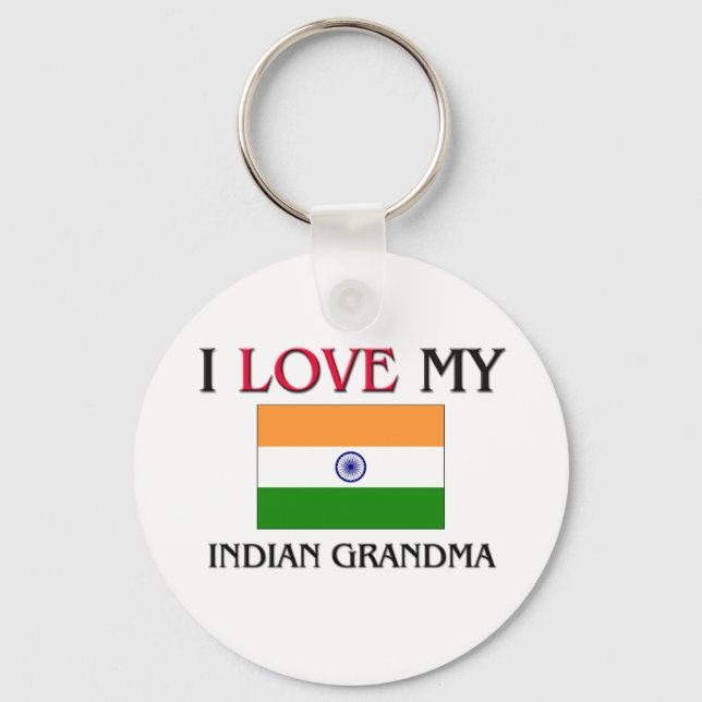 Llavero Amo a mi abuela india (Anverso)