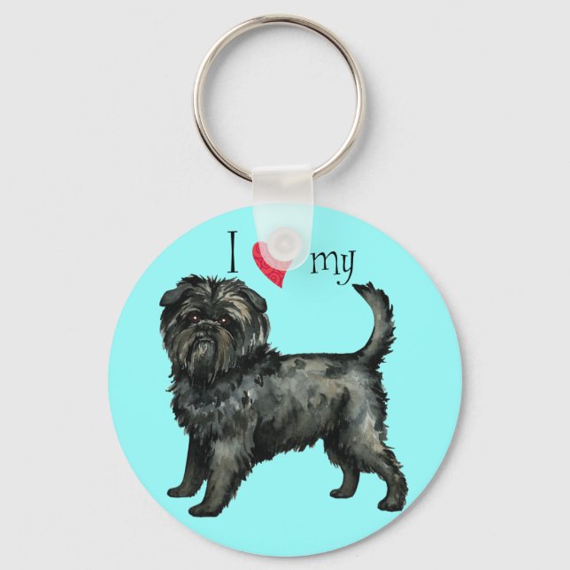 Llavero Amo a mi Affenpinscher (Anverso)