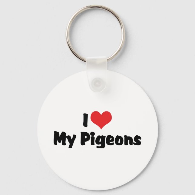 Llavero Amo a mi corazón mis palomas - Amante de las aves (Anverso)