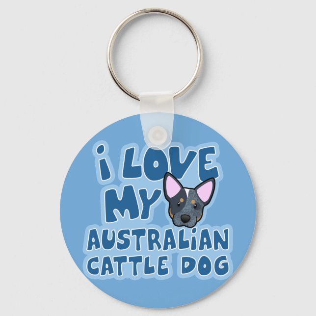 Llavero Amo A Mi Ganado Australiano (Anverso)