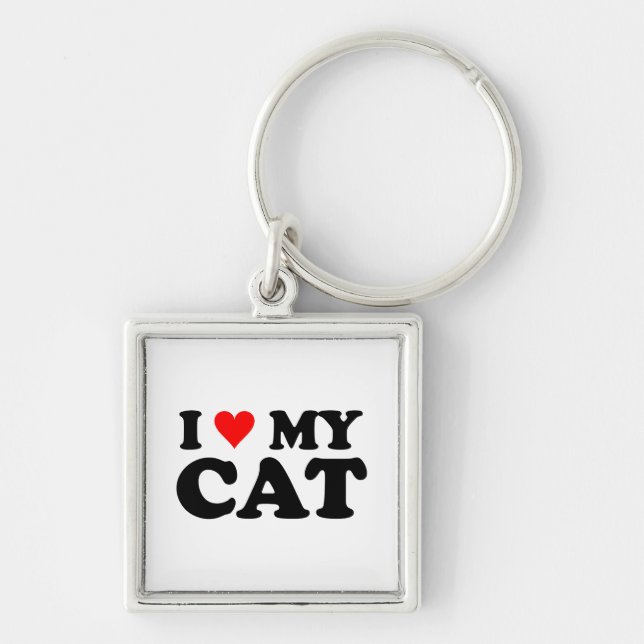 Llavero Amo a mi gato (Frente)