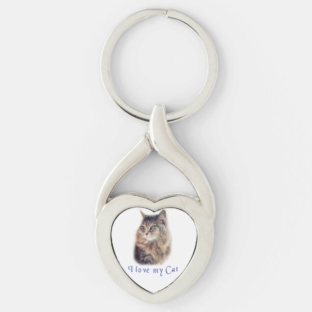 Llavero Amo a mi gato (Anverso)