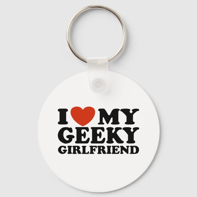 Llavero Amo A Mi Geeky Girlfriend (Anverso)