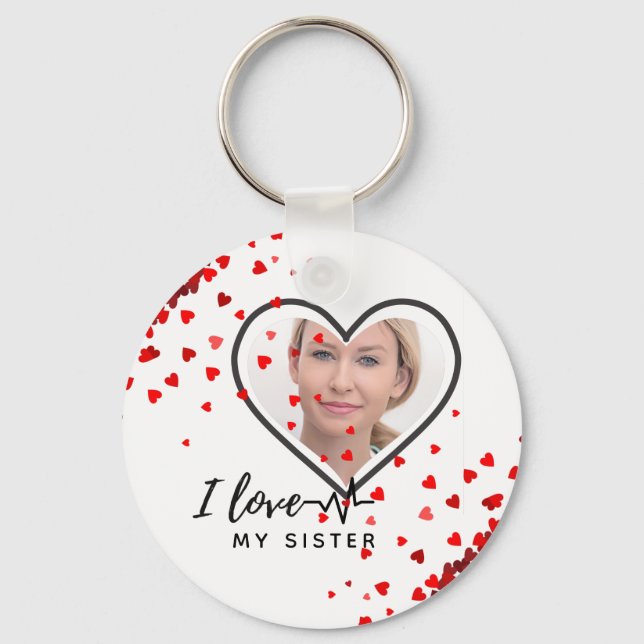 Llavero Amo a mi HERMANA - Mejor Amigo Regalo Personalizad (Anverso)