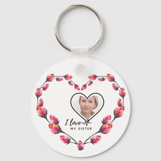Llavero Amo a mi HERMANA - Mejor Amigo Regalo Personalizad (Anverso)
