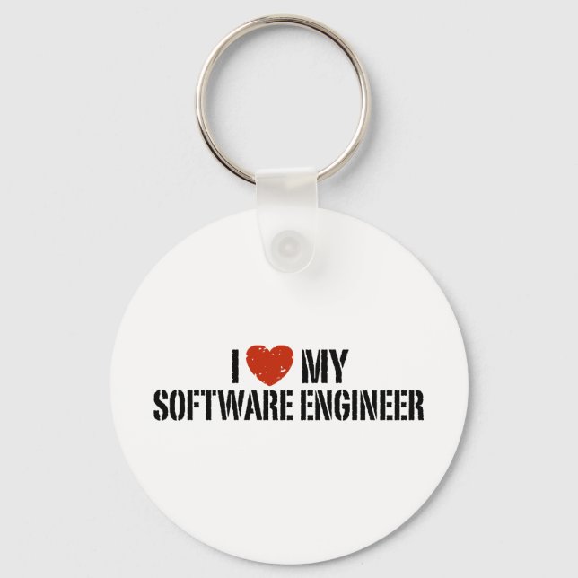 Llavero Amo a mi ingeniero de software (Anverso)