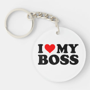 Llavero Amo a mi jefe divertido corazón rojo jefe amo a mi