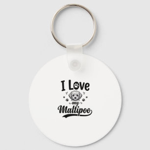 Llavero Amo a mi Maltipoo grabado vintage diseño de perro_