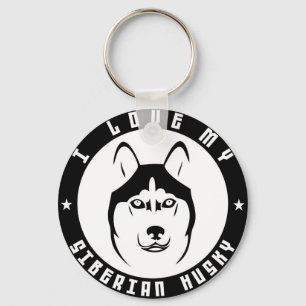 Llavero AMO A MI mascota de la raza del perro del HUSKY