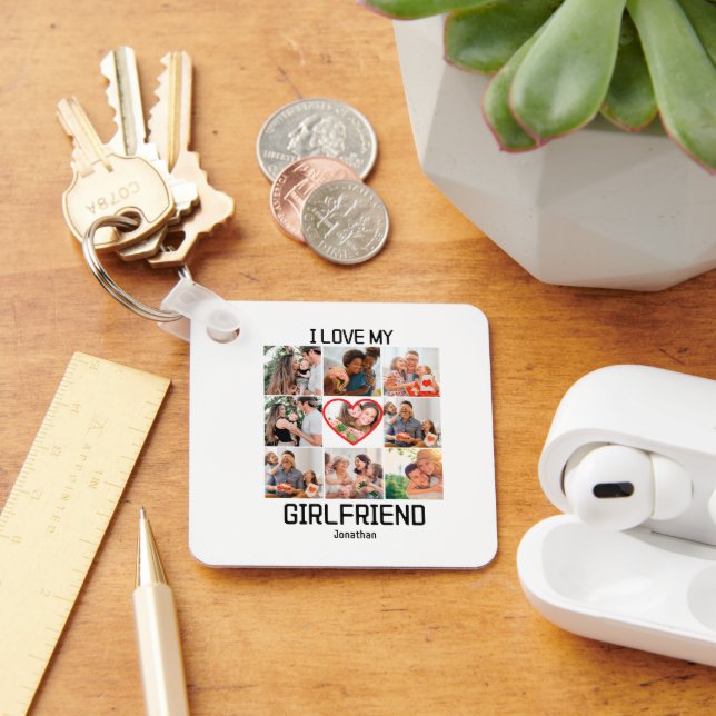 Llavero Amo a mi novia Personalizado 9 Collage de fotos (Escritorio )