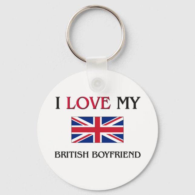 Llavero Amo a mi novio británico (Anverso)