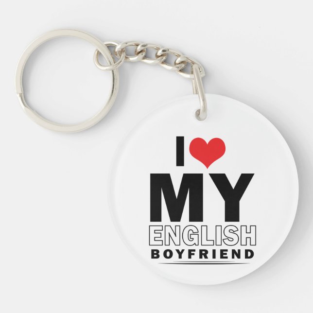Llavero Amo a mi novio inglés (Frente)