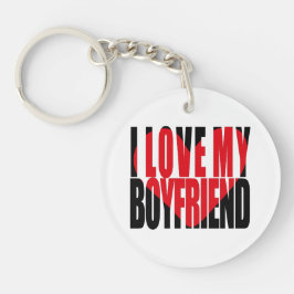 Llavero Amo a mi novio, Personalizado del corazón.