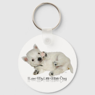 Llavero Amo a mi pequeño perro blanco - Cachorro Westie