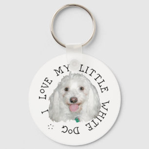 Llavero Amo a mi pequeño perro blanco (rescatado)