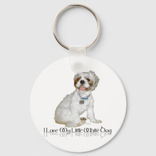 Llavero Amo a mi pequeño perro blanco - Shih Tzu