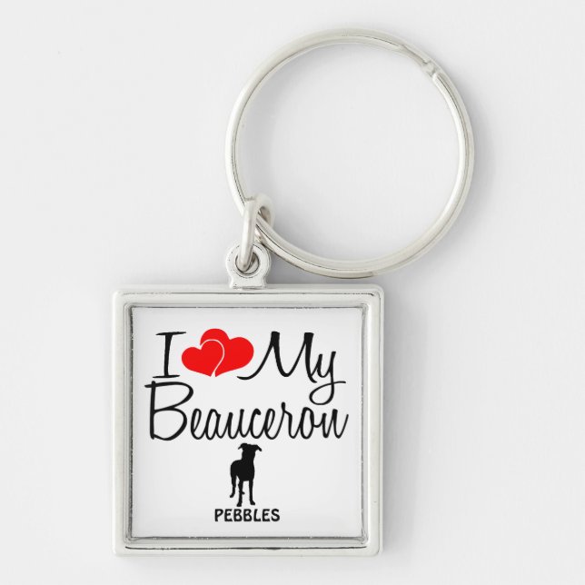 Llavero Amo A Mi Perro Beauceron (Frente)