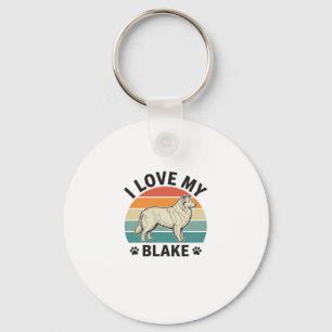 Llavero Amo a mi perro Blake Diseño de grabado retro_1