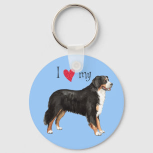 Llavero Amo a mi perro de montaña de Bernese
