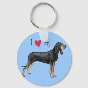 Llavero Amo a mi perro negro y moreno