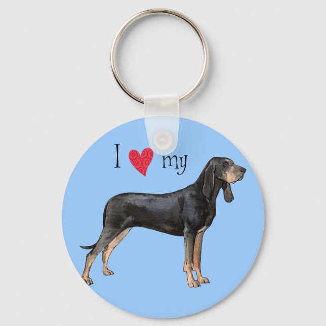 Llavero Amo a mi perro negro y moreno (Anverso)