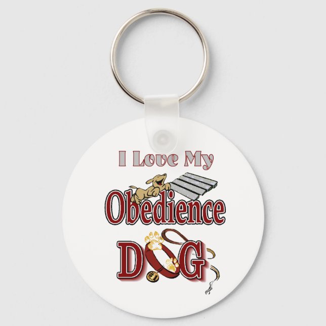 Llavero Amo a mi perro obediente (Anverso)