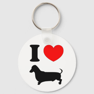 Llavero Amo a mi perro salchicha Dachshund corazón rojo Wi