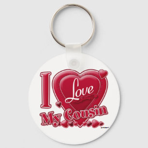 Llavero Amo a mi primo rojo - corazón