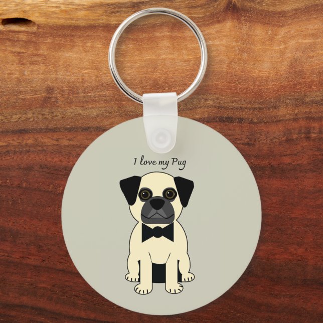 Llavero Amo a mi Pug (Anverso)