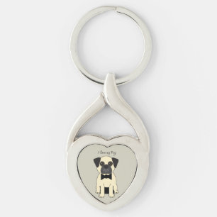 Llavero Amo a mi Pug
