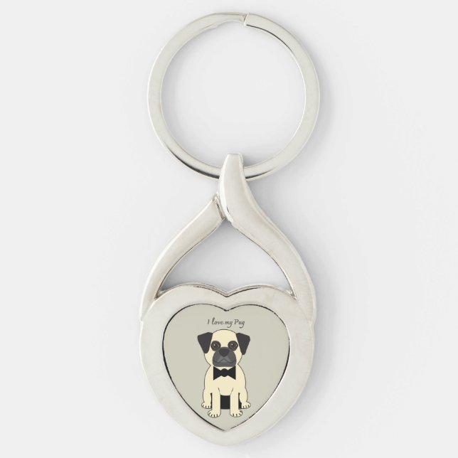 Llavero Amo a mi Pug (Anverso)