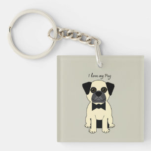 Llavero Amo a mi Pug