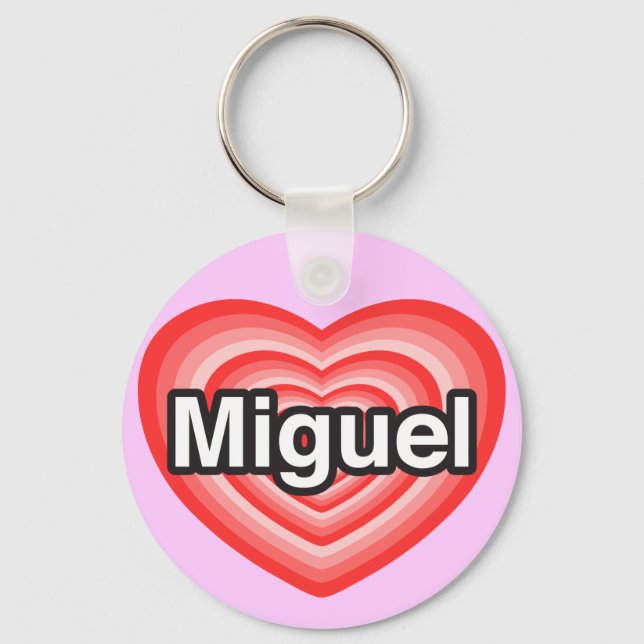 Llavero Amo a Miguel. Te amo, Miguel. Corazón (Anverso)