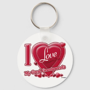 Llavero Amo a mis grandes abuelos rojos - corazón