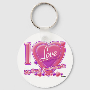 Llavero Amo a mis grandes abuelos rosa/morado - corazón
