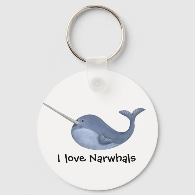 Llavero Amo a Narwhals (Anverso)