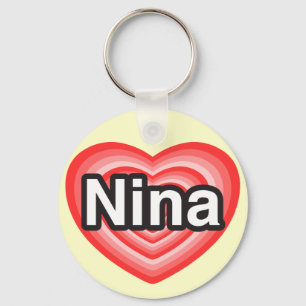 Llavero Amo a Nina. Te amo, Nina. Corazón