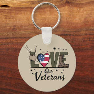 Llavero Amo a nuestros veteranos Día del Orgulloso Veteran