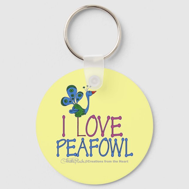 Llavero Amo a Peafowl (Anverso)