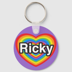 Llavero Amo a Ricky. Te amo Ricky. Corazón