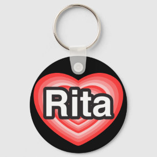 Llavero Amo a Rita. Te amo, Rita. Corazón