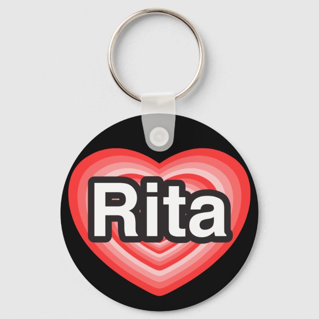 Llavero Amo a Rita. Te amo, Rita. Corazón (Anverso)