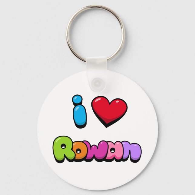 Llavero Amo a Rowan (Reverso )