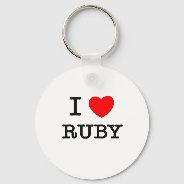 Llavero Amo a Ruby (Anverso)