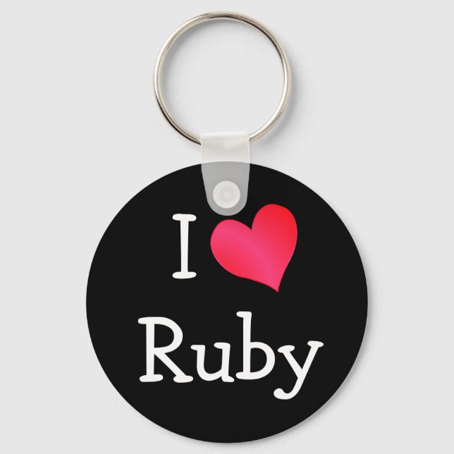 Llavero Amo a Ruby (Anverso)