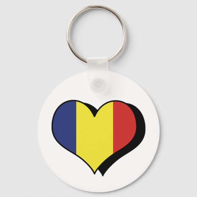 Llavero Amo a Rumanía Keychain (Anverso)