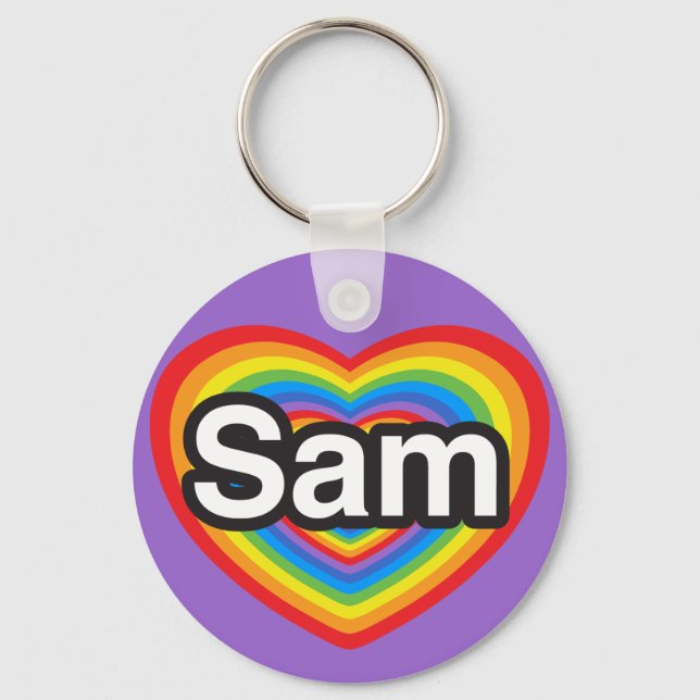 Llavero Amo a Sam. Te amo Sam. Corazón (Anverso)