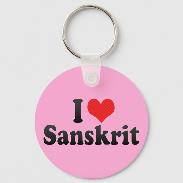 Llavero Amo a Sanskrit (Anverso)