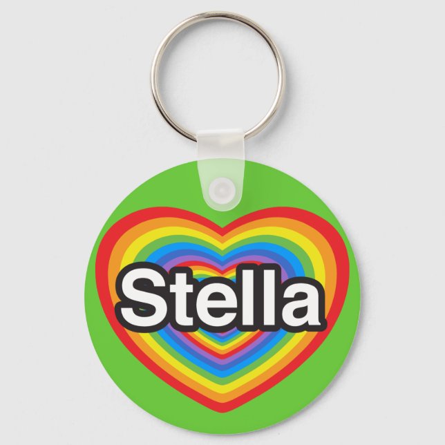 Llavero Amo a Stella. Te amo Stella. Corazón (Anverso)